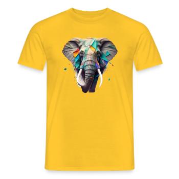 Eins mit der Natur - Elefant - Männer T-Shirt - Gelb - Vorne - AI Model Male 178 dark (178cm)
