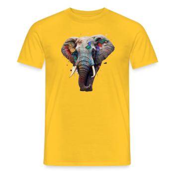 Elefantenkraft - Männer T-Shirt - Gelb - Vorne - AI Model Male 178 dark (178cm)