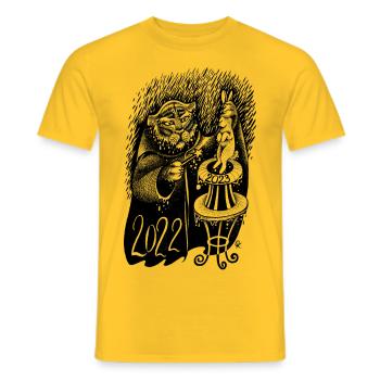 Jahr des Hasen 2023 chinesisches Horoskop - Männer T-Shirt - Gelb - Vorne - AI Model Male 178 dark (178cm)