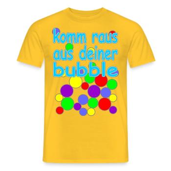 bubble deutsche Version Nr.2 - Männer T-Shirt - Gelb - Vorne - AI Model Male 178 dark (178cm)