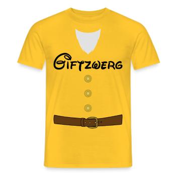 Giftzwerg Kostüm - Männer T-Shirt - Gelb - Vorne - AI Model Male 178 dark (178cm)
