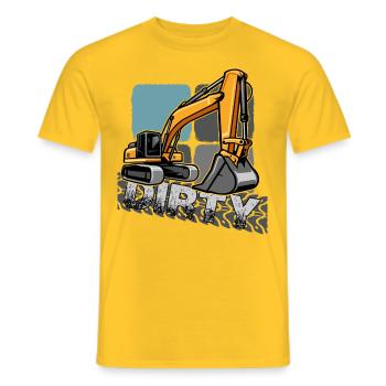 bagger "baggerfahrer gräbt löcher" - Männer T-Shirt - Gelb - Vorne - AI Model Male 178 dark (178cm)