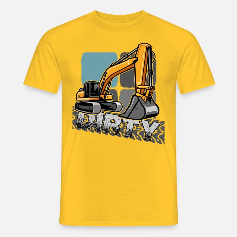 bagger "baggerfahrer gräbt löcher" - Männer T-Shirt - Gelb