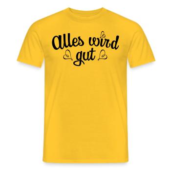 139 Alles wird gut Herzen - Männer T-Shirt - Gelb - Vorne - AI Model Male 178 dark (178cm)