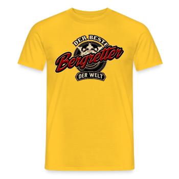 Der Beste Bergretter der Welt - Geburstags - Männer T-Shirt - Gelb - Vorne - AI Model Male 178 dark (178cm)