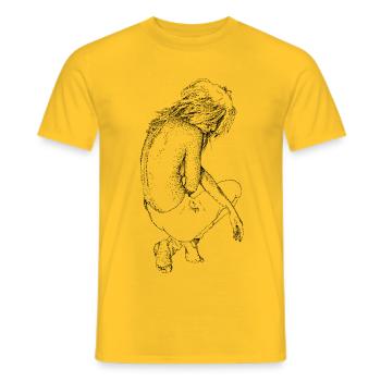 Entspannung - Männer T-Shirt - Gelb - Vorne - AI Model Male 178 dark (178cm)
