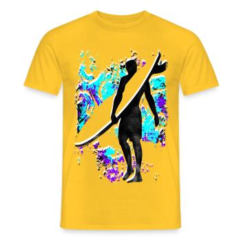 Surfen - Surfbrett - Surfing - Surfer - Männer T-Shirt - Gelb - Vorne - AI Model Male 178 dark (178cm)