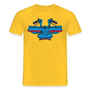 A background controllers - Men's T-Shirt - yellow - Front - AI Model Male 178 dark (178cm)
