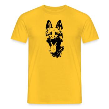 Race de chien berger allemand - T-shirt homme - jaune - Devant - AI Model Male 178 dark (178cm)