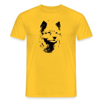 Race de chien Wolfsspitz - T-shirt homme - jaune - Devant - AI Model Male 178 dark (178cm)