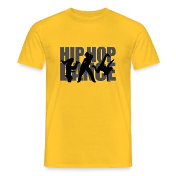 Hip Hop Tanz Kampf Musik Mädchen und Junge Lektion - Männer T-Shirt - Gelb - Vorne - AI Model Male 178 dark (178cm)