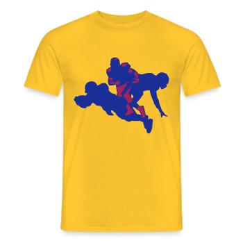 American Football Spieler USA Zeichnung - Männer T-Shirt - Gelb - Vorne - AI Model Male 178 dark (178cm)
