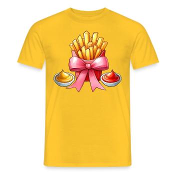 Kokette Schleife Pommes Frites Mama Muttertag - Männer T-Shirt - Gelb - Vorne - AI Model Male 178 dark (178cm)
