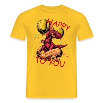 Joyeux anniversaire, anniversaire disant - T-shirt homme - jaune - Devant - AI Model Male 178 dark (178cm)
