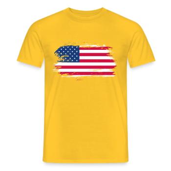 Etats-Unis Drapeau Idée de cadeau - T-shirt homme - jaune - Devant - AI Model Male 178 dark (178cm)