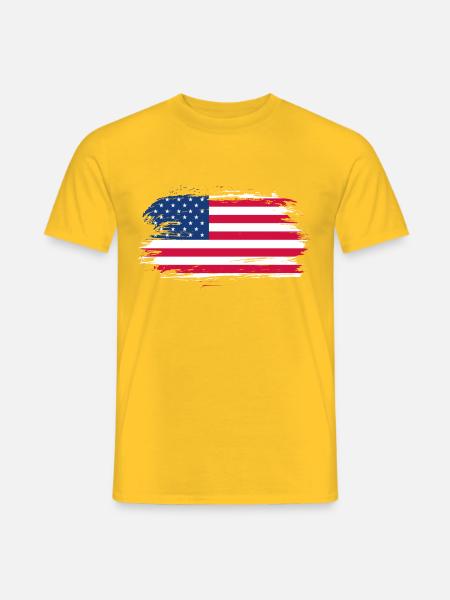 USA Flag Gift Idea - Men's T-Shirt - yellow