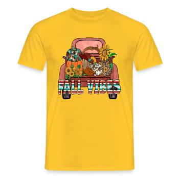 Vibrations automnales - T-shirt homme - jaune - Devant - AI Model Male 178 dark (178cm)