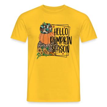 Hallo Kürbissaison - Männer T-Shirt - Gelb - Vorne - AI Model Male 178 dark (178cm)