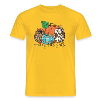 Happy Fall y'all - Männer T-Shirt - Gelb - Vorne - AI Model Male 178 dark (178cm)
