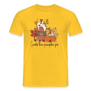 Plus sucré que la tarte à la citrouille - T-shirt homme - jaune - Devant - AI Model Male 178 dark (178cm)