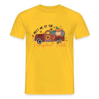 Treffen Sie mich bei Pumpkin Patch - Männer T-Shirt - Gelb - Vorne - AI Model Male 178 dark (178cm)