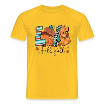 Love Fall y'all - Männer T-Shirt - Gelb - Vorne - AI Model Male 178 dark (178cm)