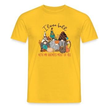 Ich liebe den Herbst mit meinen Gnomien von allen - Männer T-Shirt - Gelb - Vorne - AI Model Male 178 dark (178cm)