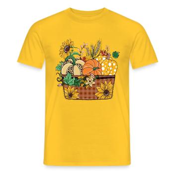 Happy Fall y'all, Halloween Geschenk - Männer T-Shirt - Gelb - Vorne - AI Model Male 178 dark (178cm)