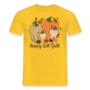 Happy Fall y'all - Männer T-Shirt - Gelb - Vorne - AI Model Male 178 dark (178cm)