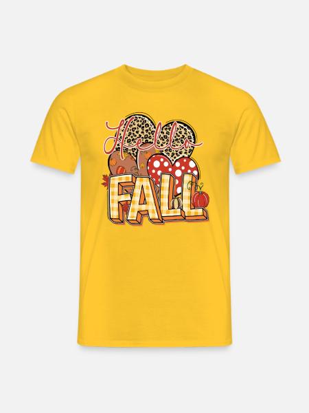 Hello Fall, Happy Fall y'all - Men's T-Shirt - yellow