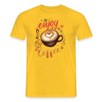 Genießen Sie Kaffee, Happy Fall y'all - Männer T-Shirt - Gelb - Vorne - AI Model Male 178 dark (178cm)