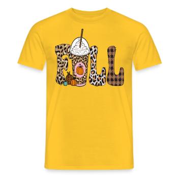 Happy Fall y'all, Halloween Kürbis Saison - Männer T-Shirt - Gelb - Vorne - AI Model Male 178 dark (178cm)