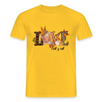 Liebe Herbst y'all, Halloween Kürbis Saison - Männer T-Shirt - Gelb - Vorne - AI Model Male 178 dark (178cm)