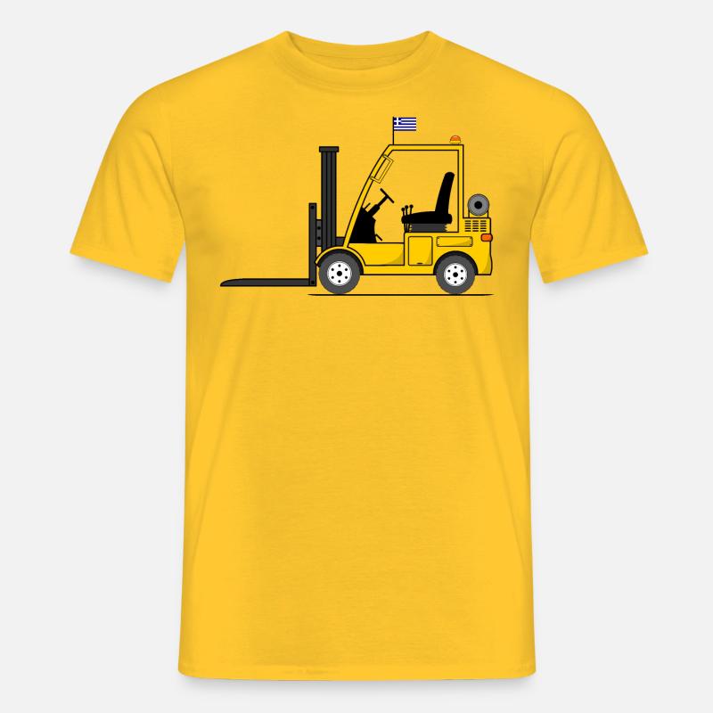 Chariot élévateur Grèce Drapeau - T-shirt homme - jaune