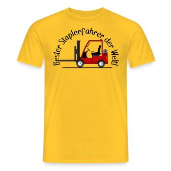 Staplerfahrer rot beste Staplerfahrer der Welt - Männer T-Shirt - Gelb - Vorne - AI Model Male 178 dark (178cm)