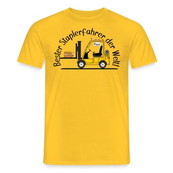 Staplerfahrer Bier Wurst beste Staplerfahrer - Männer T-Shirt - Gelb - Vorne - AI Model Male 178 dark (178cm)