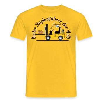 Staplerfahrer mit Bier beste Staplerfahrer - Männer T-Shirt - Gelb - Vorne - AI Model Male 178 dark (178cm)