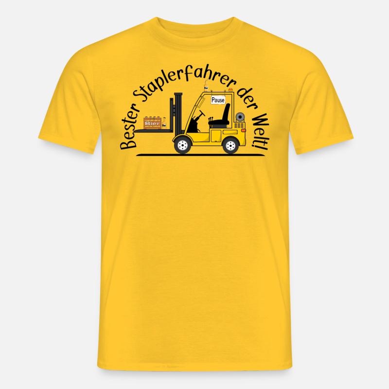 Staplerfahrer mit Bier beste Staplerfahrer - Männer T-Shirt - Gelb