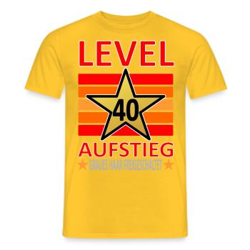 40 Jahre Geburtstag-Level 40-Graues Haar-lustig V2 - Männer T-Shirt - Gelb - Vorne - AI Model Male 178 dark (178cm)