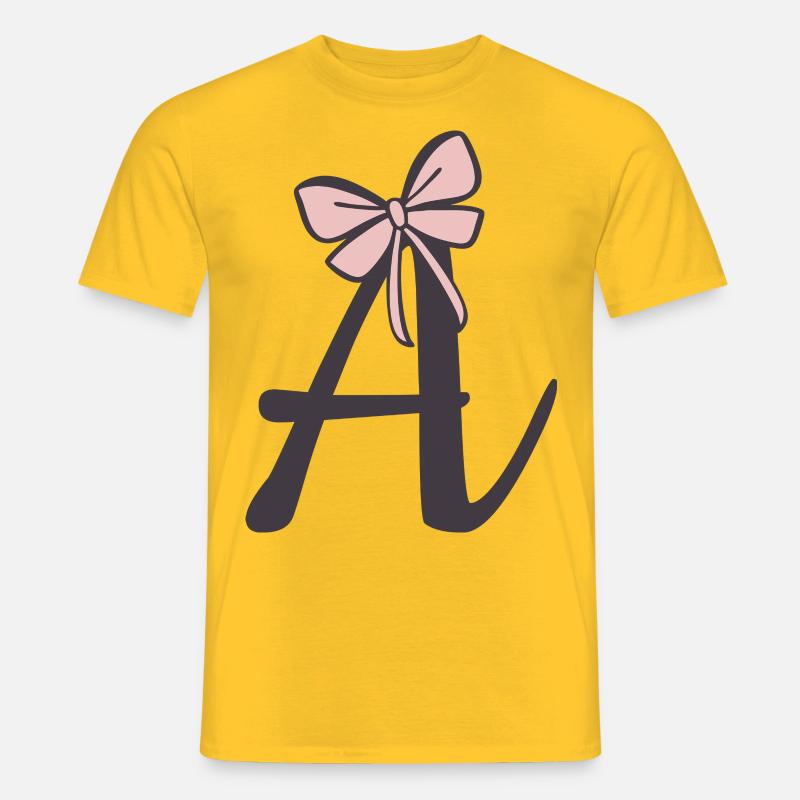 Anfangsbuchstabe A Schleifchen - Männer T-Shirt - Gelb