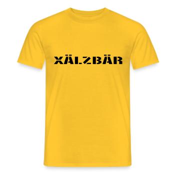 fellforst_xälzbar - Männer T-Shirt - Gelb - Vorne - AI Model Male 178 dark (178cm)
