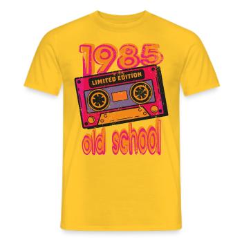 1985 year of birth - Men's T-Shirt - yellow - Front - AI Model Male 178 dark (178cm)