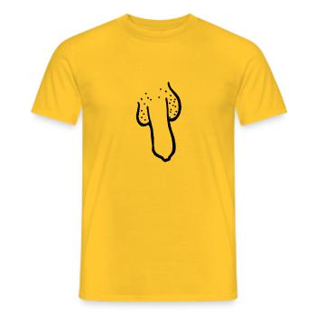 Cock Penis Schaft Pimmel - Männer T-Shirt - Gelb - Vorne - AI Model Male 178 dark (178cm)