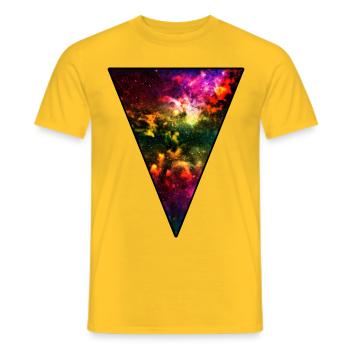 Hipster Universe - Männer T-Shirt - Gelb - Vorne - AI Model Male 178 dark (178cm)