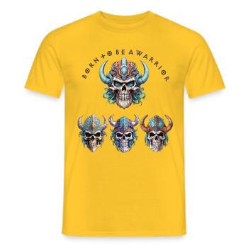 Geboren, um ein Wikingerkrieger zu sein - Männer T-Shirt - Gelb - Vorne - AI Model Male 178 dark (178cm)