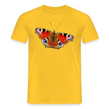 Butterfly peacock butterfly - Men's T-Shirt - yellow - Front - AI Model Male 178 dark (178cm)