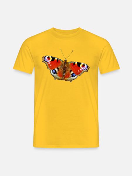 Schmetterling Pfauenauge - Männer T-Shirt - Gelb