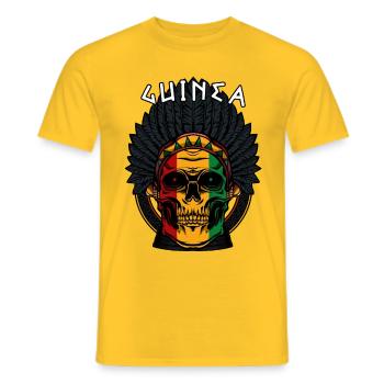 Cadeau cool de crâne guinéen Guinée Conakry - T-shirt homme - jaune - Devant - AI Model Male 178 dark (178cm)