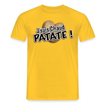chaud patate - T-shirt homme - jaune - Devant - AI Model Male 178 dark (178cm)