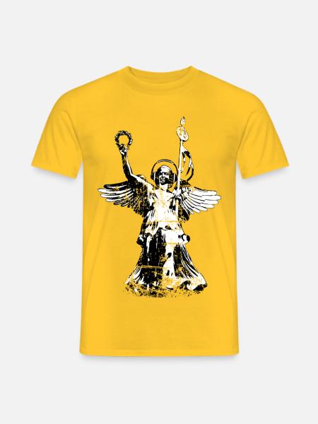 Goldelse mit Kopfhörer (Vintage Schwarz/Weiß) - Männer T-Shirt - Gelb